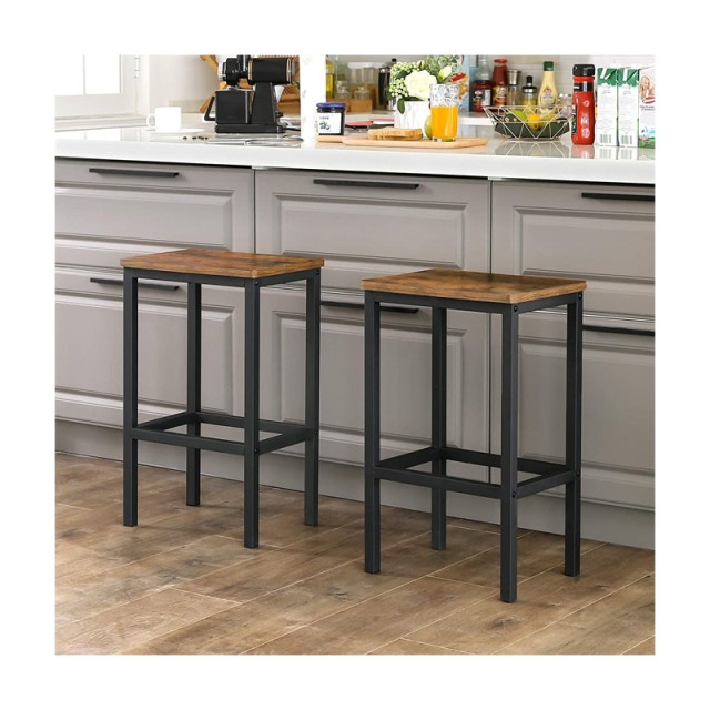 Σετ Μεταλλικά Σκαμπό Bar 40 x 30 x 65 cm 2 τμχ VASAGLE LBC65X