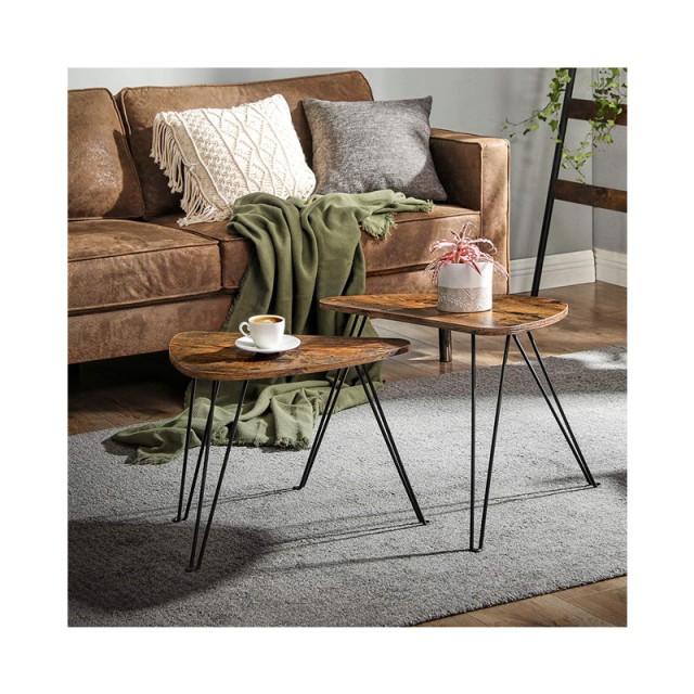 Σετ Μεταλλικά Βοηθητικά Τραπέζια Nesting 60 x 38 x 47.5 cm 2 τμχ VASAGLE LNT012B01