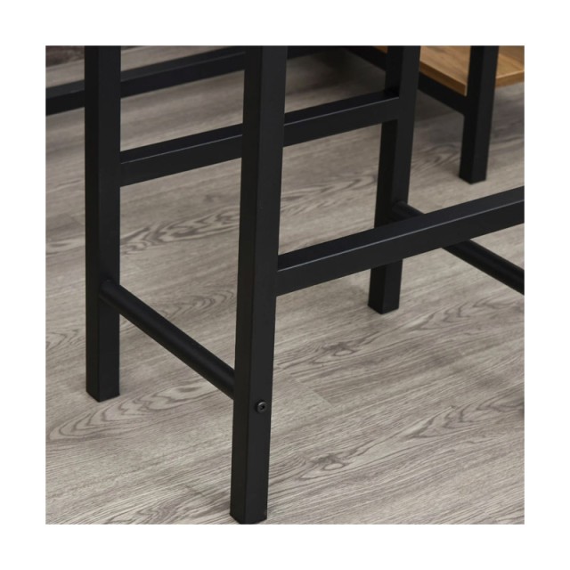 Σετ Μεταλλικό Ορθογώνιο Τραπέζι - Bar 108 x 60 x 95 cm με 1 Ράφι και 2 Σκαμπό HOMCOM 835-215