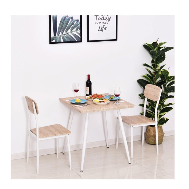 Σετ Μεταλλικό Τετράγωνο Τραπέζι 70 x 70 x 76 cm με 2 Καρέκλες HOMCOM 835-086