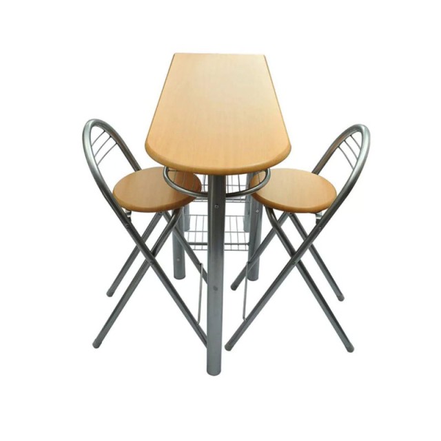 Σετ Μεταλλικό Τραπέζι - Bar 119 x 39.5 x 88 cm με 2 Πτυσσόμενα Σκαμ...