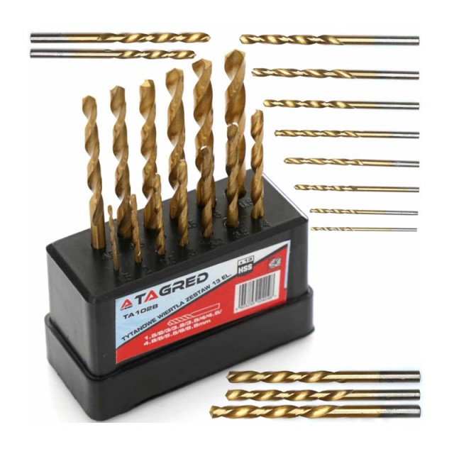 Σετ Τρυπάνια Τιτανίου HSS 1.5 - 6.5 mm 13 τμχ TAGRED TA1028