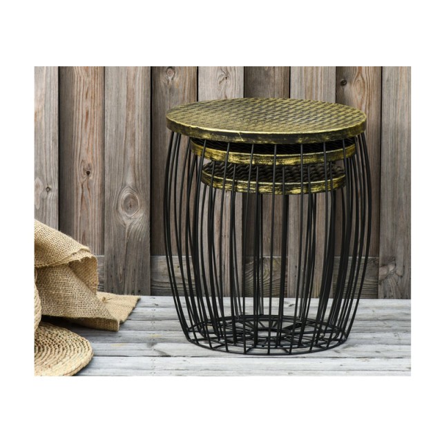 Σετ Βοηθητικά Μεταλλικά Τραπέζια 41 x 38 cm 3 τμχ Outsunny 84B-488