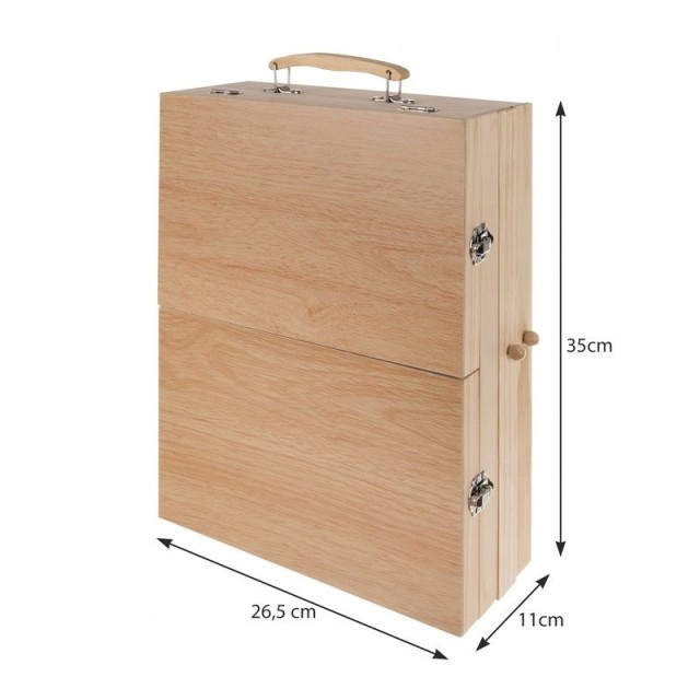 Σετ Ζωγραφικής σε Ξύλινο Βαλιτσάκι 35 x 26.5 x 11 cm 83 τμχ Maaleo ...