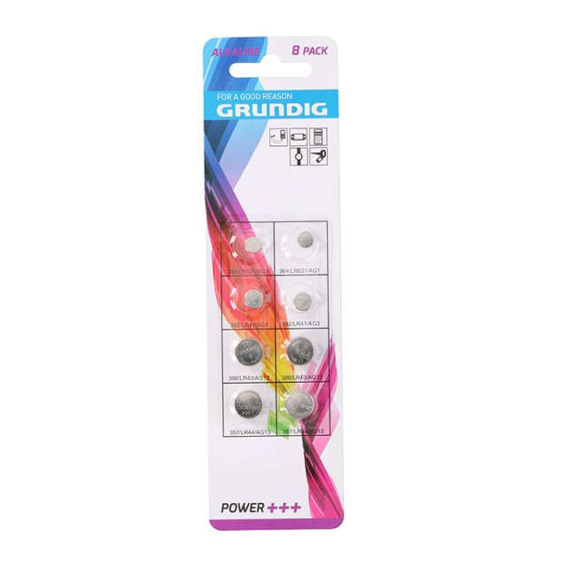 Σετ Αλκαλικές Μπαταρίες Κουμπιά 8 τμχ Grundig 85575