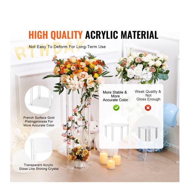 Σετ Ανθοστήλες από Πλεξιγκλάς 20 x 20 x 80 cm 2 τμχ VEVOR HLHJLFTJX...