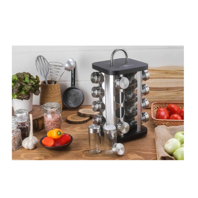 Σετ Δοχεία Μπαχαρικών με Περιστρεφόμενη Βάση 17 τμχ Χρώματος Μαύρο ... Σετ Δοχεία Μπαχαρικών με Περιστρεφόμενη Βάση 17 τμχ Χρώματος Μαύρο ...