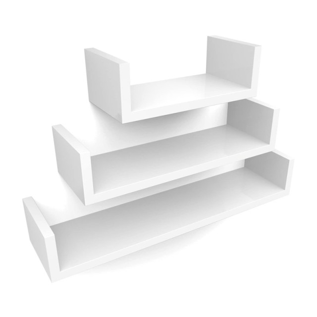 Σετ Επιτοίχια Ξύλινα Ράφια 60 x 15 x 10 cm 3 τμχ Songmics LWS66W - 12 άτοκες δόσεις και 5% cash back