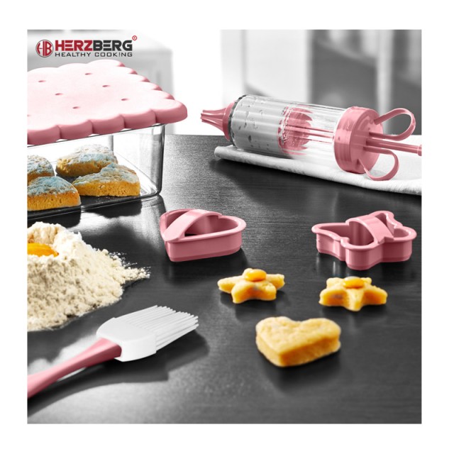 Σετ Εργαλείων Ζαχαροπλαστικής για Cookies 15 τμχ Χρώματος Μωβ Herzb...