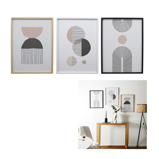 Σετ Ξύλινες Κορνίζες Τοίχου 45 x 2 x 60 cm 3 τμχ Home Deco Factory HD1977-SET