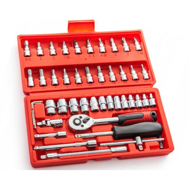 Satz Muttern mit Spitzen und Ratschen 46-tlg. Kraft&Dele KD-10525
