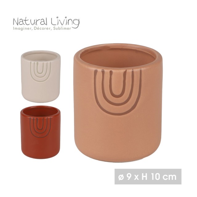 Κεραμικό Κηροπήγιο με Αρωματικό Κερί 9 x 10 cm Natural Living 31842