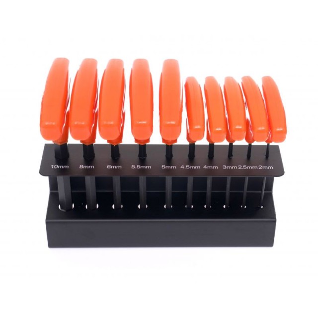 Σετ Κλειδιά Allen HEX Τύπου Τ με Βάση 10 τμχ Kraft&Dele KD-10948