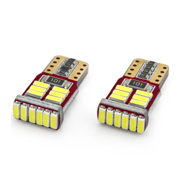 Σετ Λαμπτήρες LED Αυτοκινήτου CAN Bus 18SMD 4014 T10e W5W Λευκό 12V... Σετ Λαμπτήρες LED Αυτοκινήτου CAN Bus 18SMD 4014 T10e W5W Λευκό 12V...