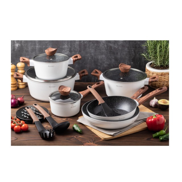 Σετ Μαγειρικών Σκευών με Αντικολλητική Κεραμική Μαρμάρινη Επίστρωση... Σετ Μαγειρικών Σκευών με Αντικολλητική Κεραμική Μαρμάρινη Επίστρωση...