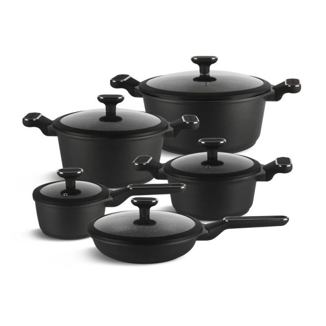 Σετ Μαγειρικών Σκευών με Αντικολλητική Κεραμική Μαρμάρινη Επίστρωση...