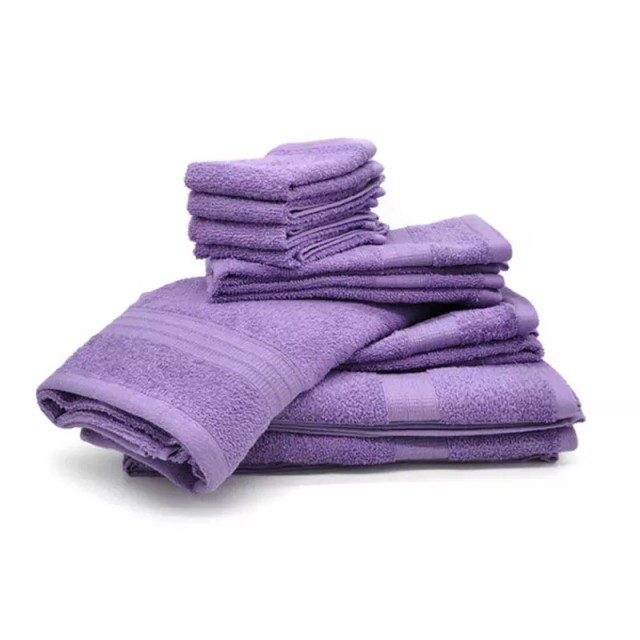 Set of 10 Towels from 100% Cotton Purple Bassetti QAD-SA-LA
