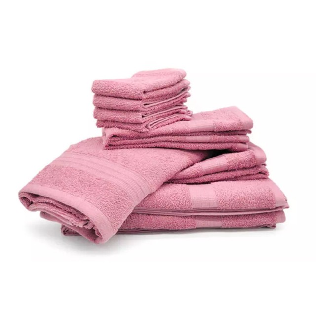 Set of 10 Towels from 100% Cotton Pink Bassetti QAD-SA-P4