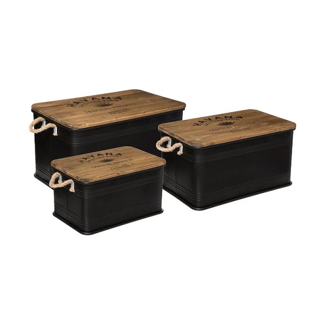 Σετ Μεταλλικά Κουτιά Αποθήκευσης 60.3 x 38 x 33 cm 3 τμχ Atmosphera... Σετ Μεταλλικά Κουτιά Αποθήκευσης 60.3 x 38 x 33 cm 3 τμχ Atmosphera...