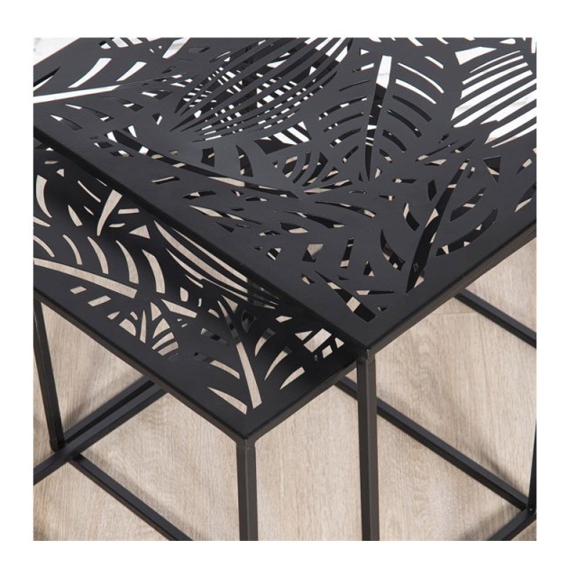 Σετ Μεταλλικά Βοηθητικά Τραπέζια Nesting 40 x 40 x 40 cm 2 τμχ Home Deco Factory HD6580