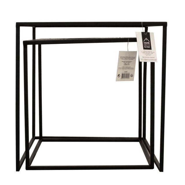 Σετ Μεταλλικά Βοηθητικά Τραπέζια Nesting 40 x 40 x 40 cm 2 τμχ Home Deco Factory HD6580