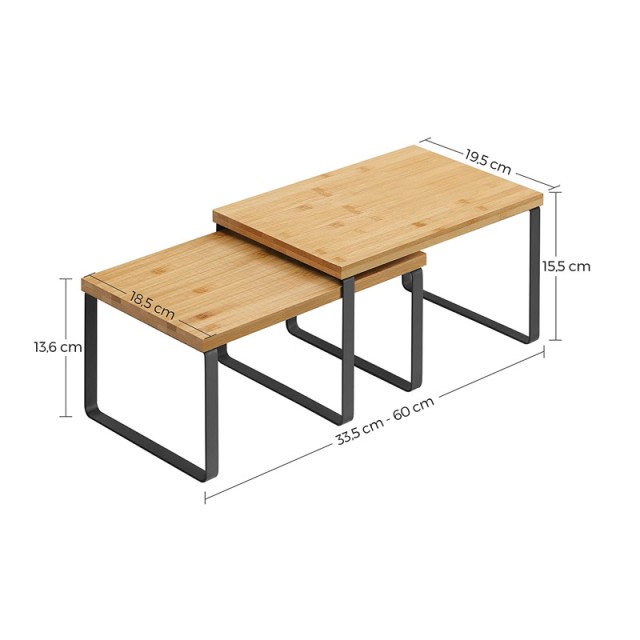 Σετ Μεταλλικές Βάσεις Οργάνωσης 29.7 x 19.5 x 15.5 cm Χρώματος Μαύρο 2 τμχ Songmics KCS02NB
