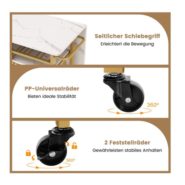 Σετ Μεταλλικό Επεκτεινόμενο Τροχήλατο Τραπέζι - Bar 74 x 74 x 80 cm...