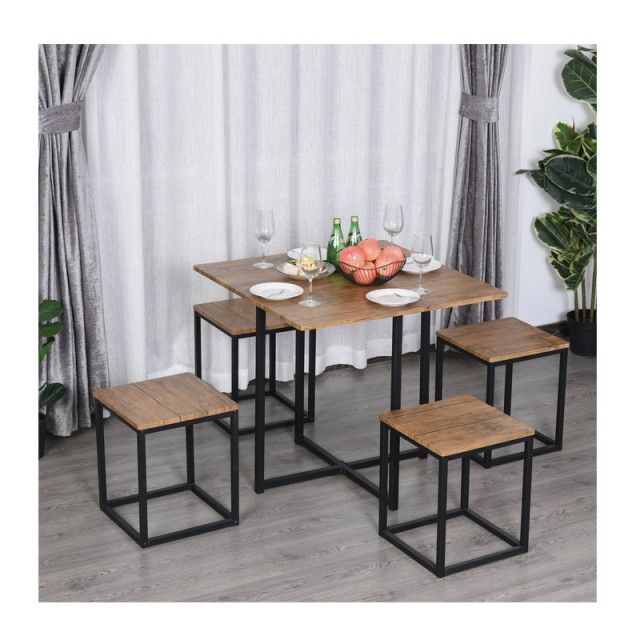 Σετ Μεταλλικό Τετράγωνο Τραπέζι - Bar  80 x 80 x75.5 cm με 4 Σκαμπό...