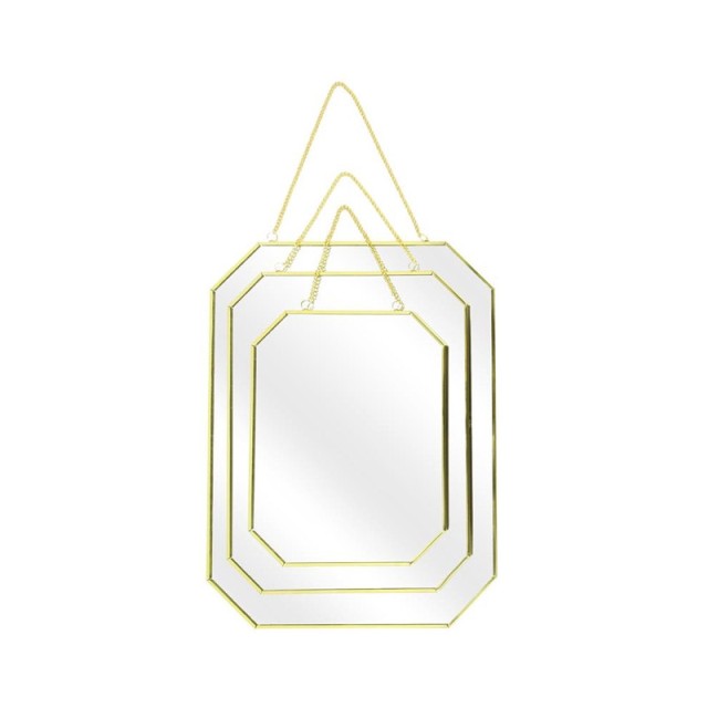 Σετ Μεταλλικοί Καθρέπτες Τοίχου 30 x 0.3 x 40 cm 3 τμχ Home Deco Factory HD4341