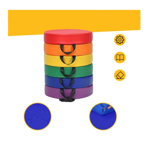 Σετ Παιδικά Στρογγυλά Μαξιλάρια Δαπέδου 6 τμχ Costway FH10074CL