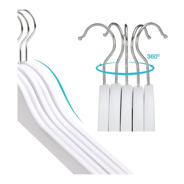 Σετ Παιδικές Ξύλινες Κρεμάστρες Ρούχων 20 τμχ Χρώματος Λευκό Songmi...