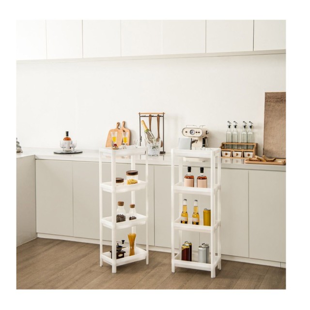 Σετ Πλαστικές Ραφιέρες με 4 Ράφια 36 x 23 x 99.5 cm 2 τμχ Costway JV10871WH-2