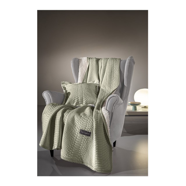 Σετ Ριχτάρι Πολυθρόνας Ultrasoft-Καπιτονέ 130 x 170 cm με Μαξιλαροθήκη 40 x 40 cm 2 τμχ Capsule Khaki Guy Laroche 1133086221023