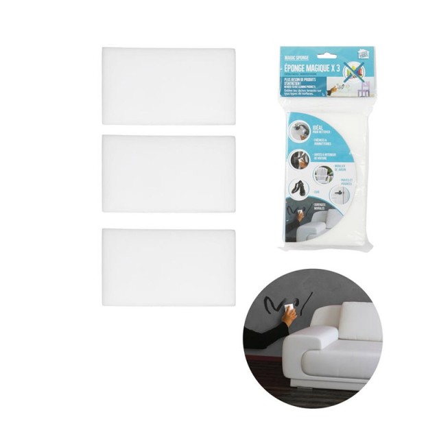 Σετ Σφουγγάρια Καθαρισμού 6.5 x 11.5 x 3 cm 3 τμχ JE CHERCHE UNE IDEE ME2138