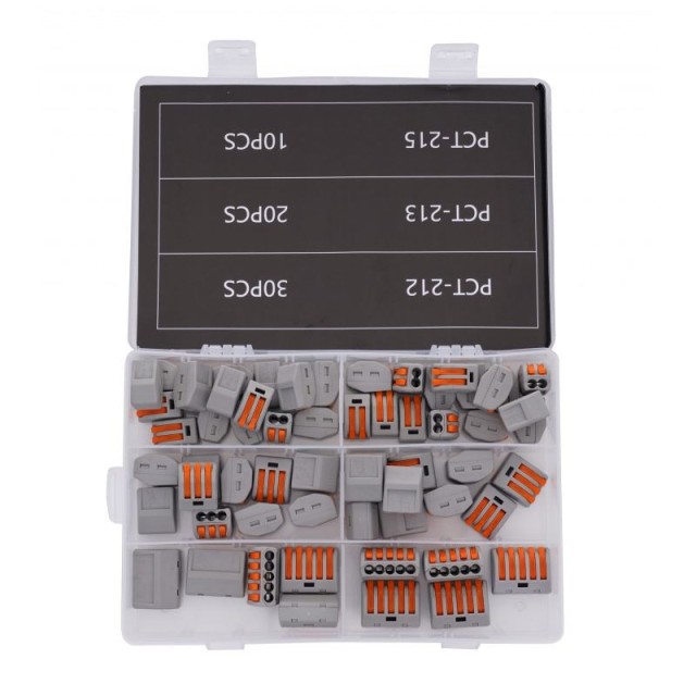 Σετ Κλέμμες Καλωδίων με Κλιπς 60 τμχ Kraft&Dele KD-10496
