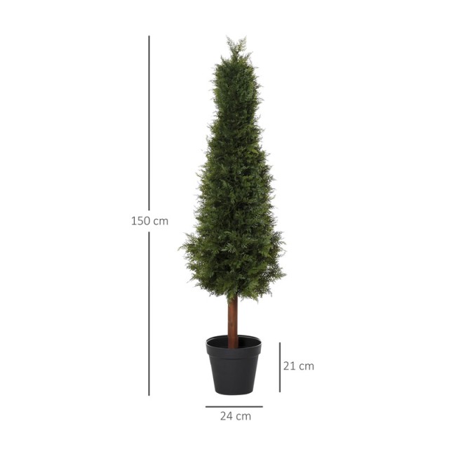 Σετ Τεχνητά Φυτά Πεύκα 150 cm 2 τμχ Outsunny 844-361