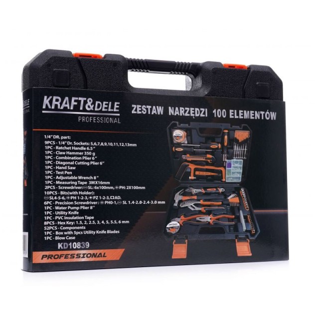 Σετ Βαλιτσάκι Εργαλείων 100 τμχ Kraft&Dele KD-10839
