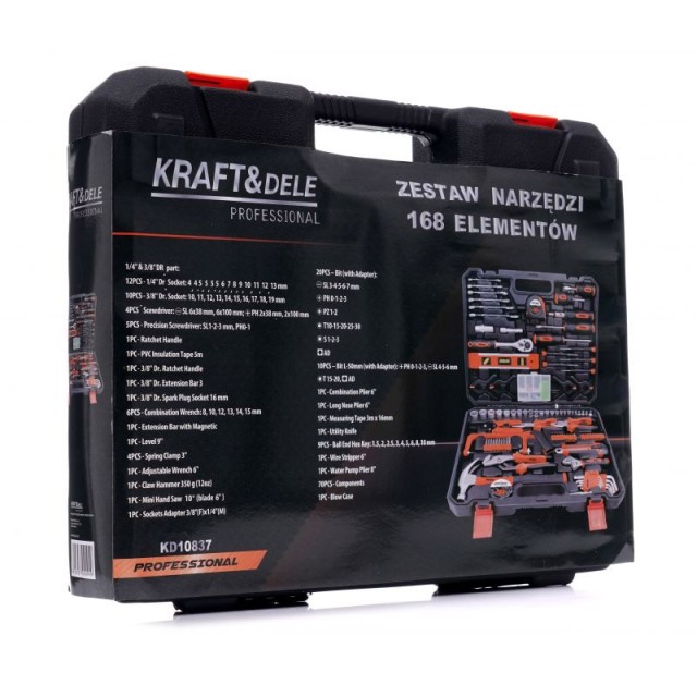 Σετ Βαλιτσάκι Εργαλείων 168 τμχ Kraft&Dele KD-10837