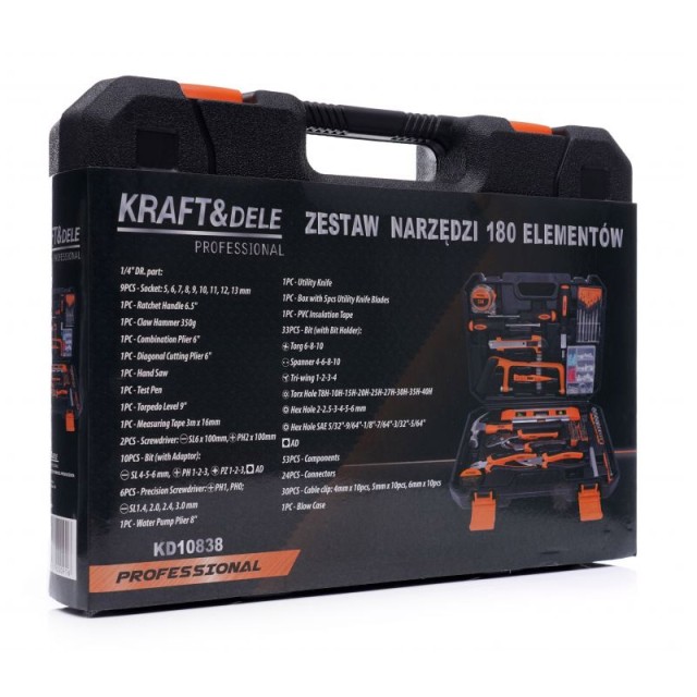 Σετ Βαλιτσάκι Εργαλείων 180 τμχ Kraft&Dele KD-10838