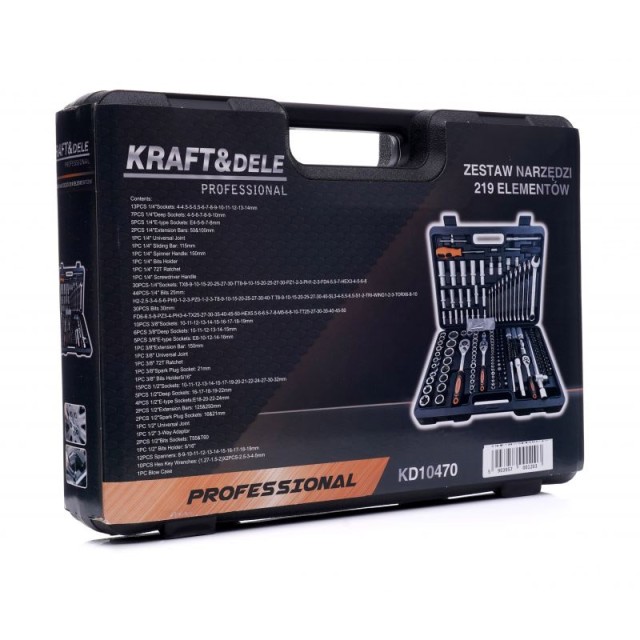 Σετ Βαλιτσάκι Εργαλείων 219 τμχ Kraft&Dele KD-10470