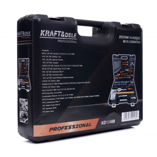 Σετ Βαλιτσάκι Εργαλείων 66 τμχ Kraft&Dele KD-10468