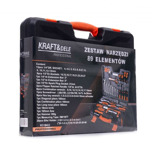 Σετ Βαλιτσάκι Εργαλείων 89 τμχ Kraft&Dele KD-10466
