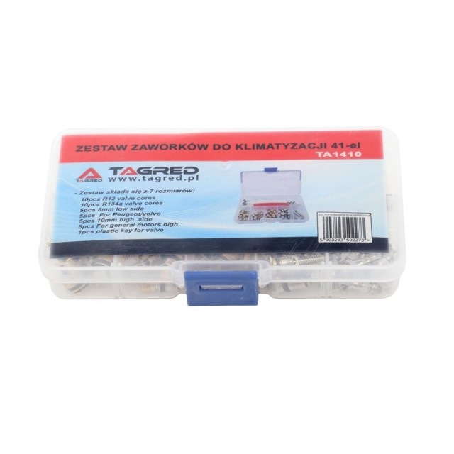 Σετ Βαλβίδες Πλήρωσης A/C Αυτοκινήτου με Κλειδί 41 τμχ TAGRED TA1410 Σετ Βαλβίδες Πλήρωσης A/C Αυτοκινήτου με Κλειδί 41 τμχ TAGRED TA1410
