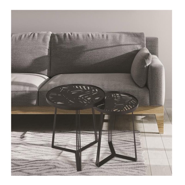 Σετ Ξύλινα Βοηθητικά Τραπέζια Nesting 50 cm 2 τμχ Home Deco Factory HD7196