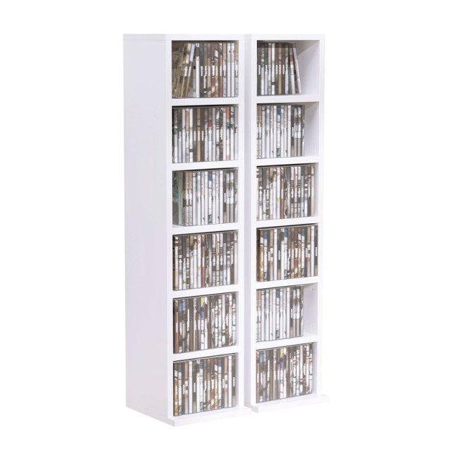 Σετ Ξύλινες Βιβλιοθήκες με 6 Ράφια 21 x 22.5 x 88.5 cm 2 τμχ HOMCOM 833-872WT