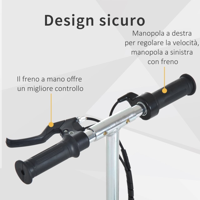 HomCom Electric Scooter με Πτυσσόμενη Σέλα για Παιδιά 120W, Μαύρο A...