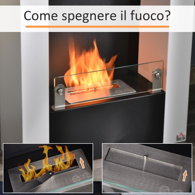 Τζάκι HOMCOM Bio Ethanol with 1,5L Tank Bio Fireplace Coverage 20m²...