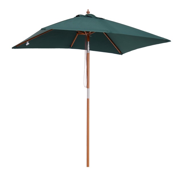 Outsunny ορθογώνια ομπρέλα μπαμπού και Polyester, Anti-UV Green 2x1,5x2,3m 84D-017GN