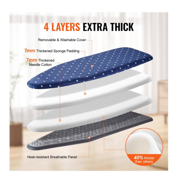 Σιδερώστρα για Σίδερο Ατμού Σπαστή 1540 x 370 x 970 mm VEVOR TYBCG1372356CPSMOV0