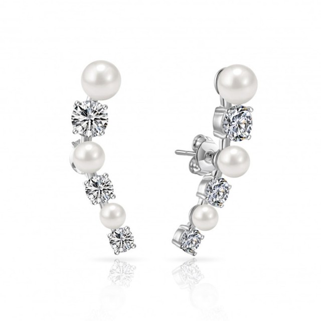 Σκουλαρίκια Philip Jones με Πέρλες και Κρύσταλλα Swarovski®